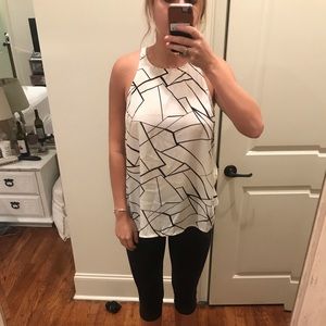 Black and white geometric top